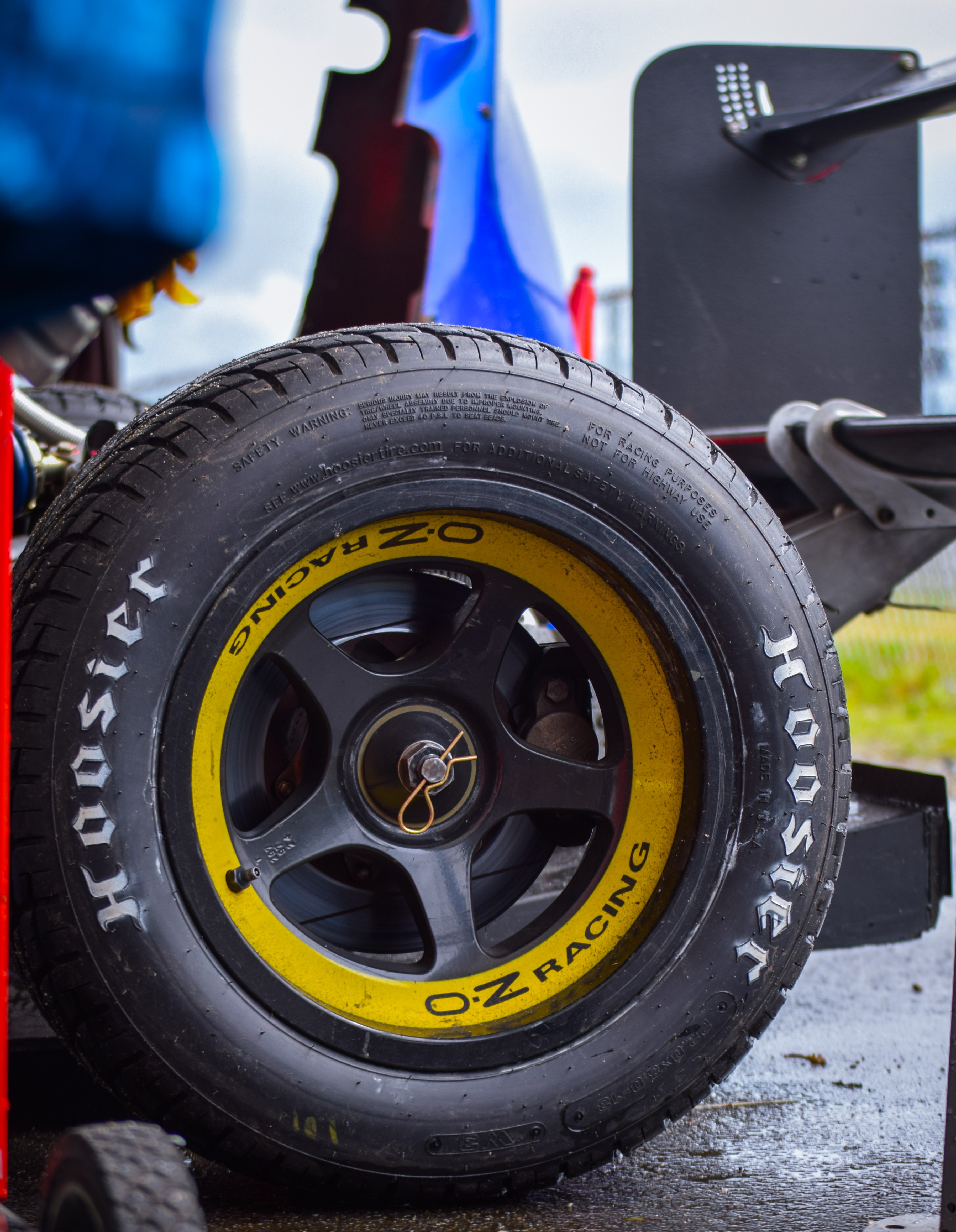 Formula car wheel close-up